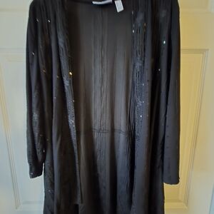 Susan Graver Black Sequin Cardigan